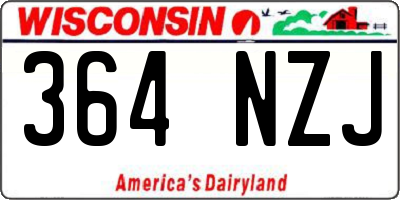 WI license plate 364NZJ