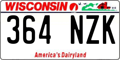 WI license plate 364NZK