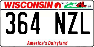WI license plate 364NZL