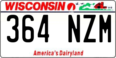 WI license plate 364NZM