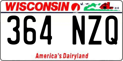 WI license plate 364NZQ