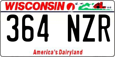WI license plate 364NZR