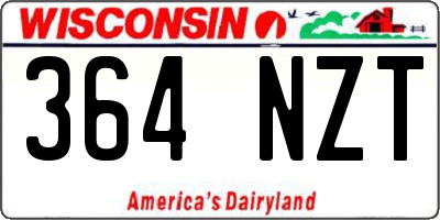 WI license plate 364NZT