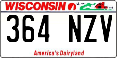 WI license plate 364NZV