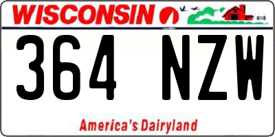 WI license plate 364NZW