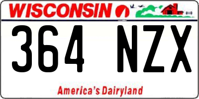 WI license plate 364NZX