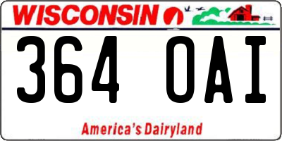 WI license plate 364OAI