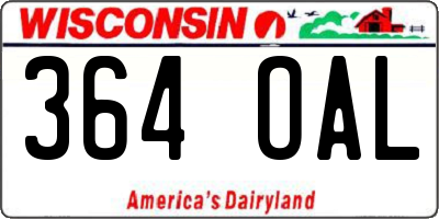 WI license plate 364OAL