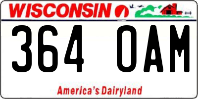WI license plate 364OAM