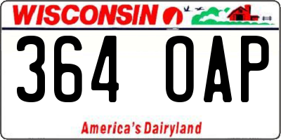 WI license plate 364OAP