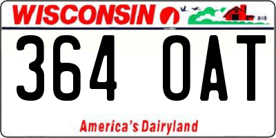 WI license plate 364OAT