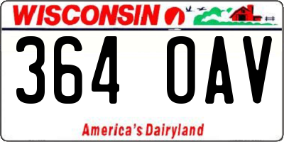 WI license plate 364OAV