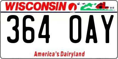 WI license plate 364OAY