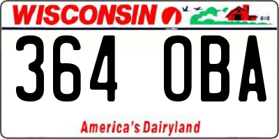 WI license plate 364OBA
