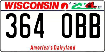 WI license plate 364OBB