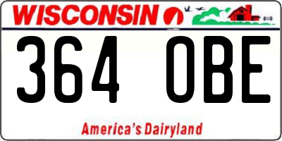 WI license plate 364OBE