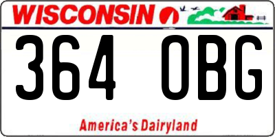 WI license plate 364OBG