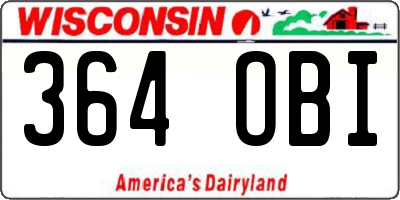 WI license plate 364OBI