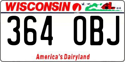 WI license plate 364OBJ