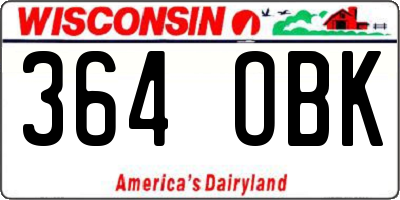 WI license plate 364OBK