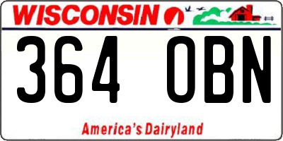 WI license plate 364OBN