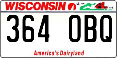 WI license plate 364OBQ