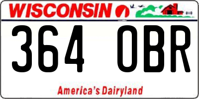 WI license plate 364OBR