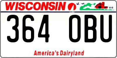 WI license plate 364OBU