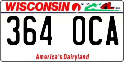 WI license plate 364OCA
