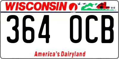 WI license plate 364OCB