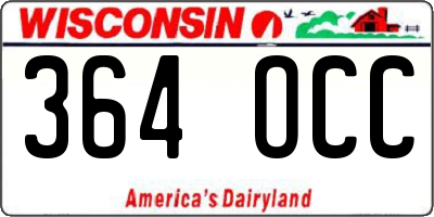 WI license plate 364OCC