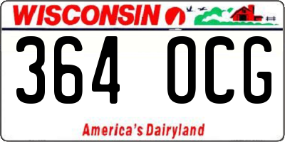 WI license plate 364OCG