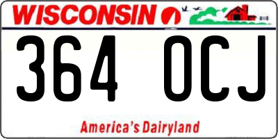 WI license plate 364OCJ