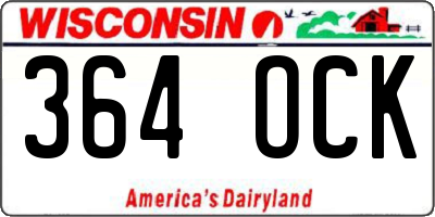 WI license plate 364OCK