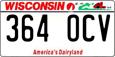 WI license plate 364OCV