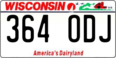 WI license plate 364ODJ