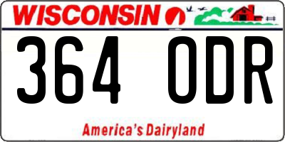 WI license plate 364ODR