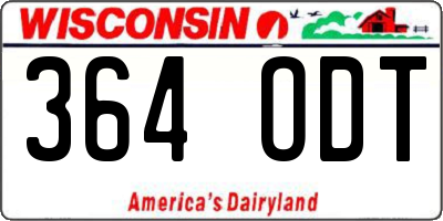 WI license plate 364ODT