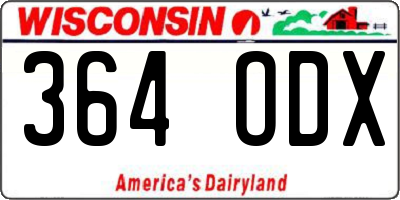 WI license plate 364ODX