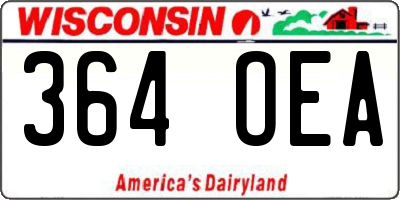 WI license plate 364OEA