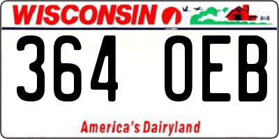 WI license plate 364OEB