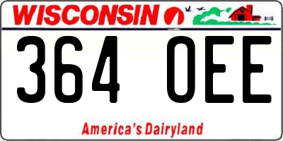 WI license plate 364OEE