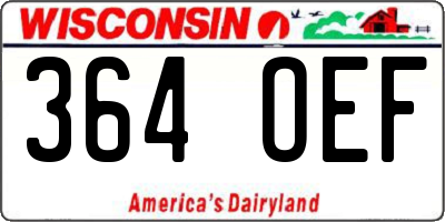 WI license plate 364OEF