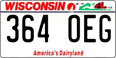 WI license plate 364OEG