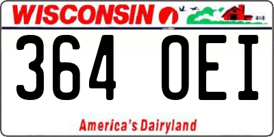 WI license plate 364OEI