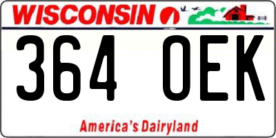 WI license plate 364OEK