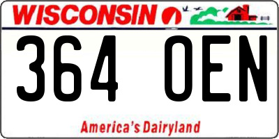 WI license plate 364OEN