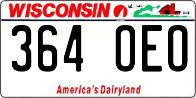 WI license plate 364OEO