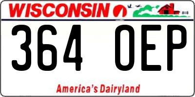 WI license plate 364OEP