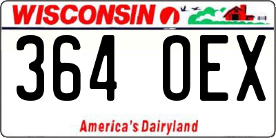 WI license plate 364OEX